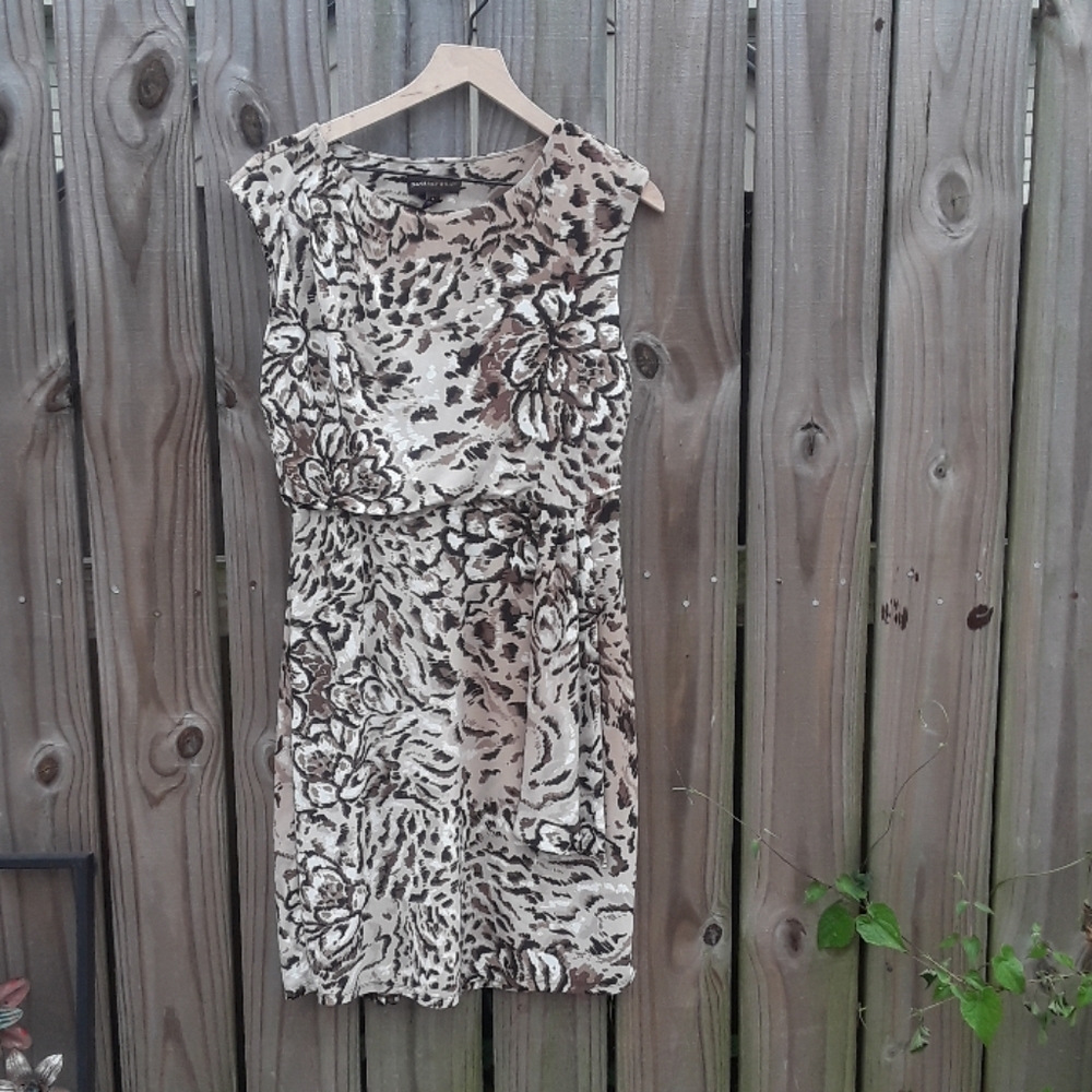 Dana Buchman Animal Print Drape Dress-Size Medium
